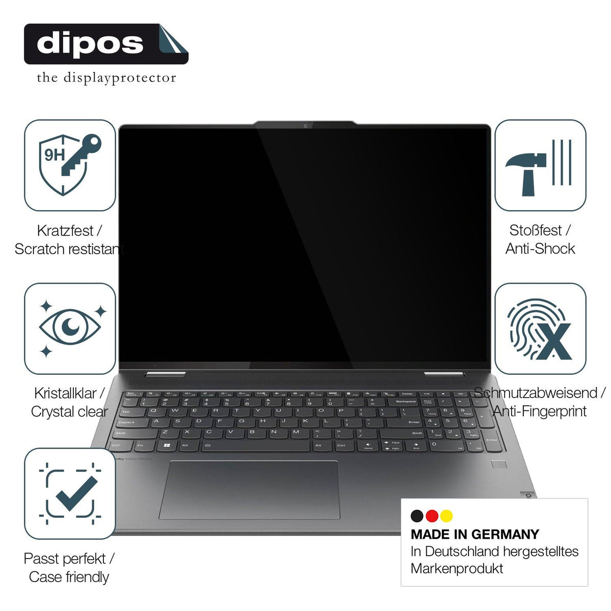 2x Screen Protector for Lenovo Yoga 7i 10. Gen 16 Zoll Flexible Glass 9H dipos