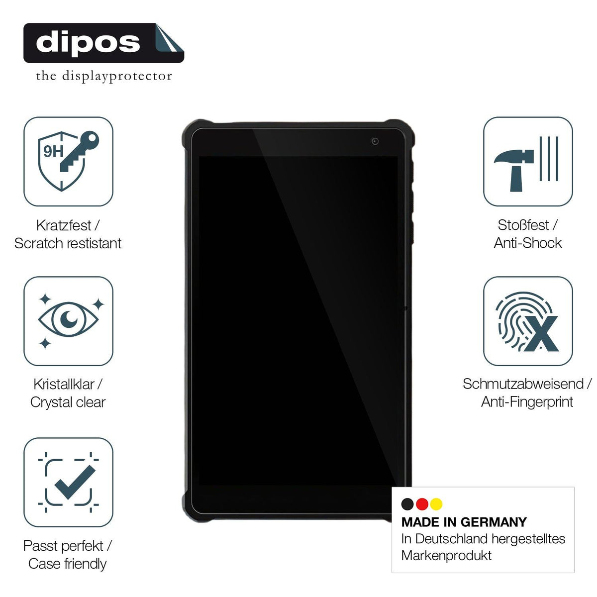 2x Screen Protector for Pritom 7 Zoll Tablet Flexible Glass 9H dipos