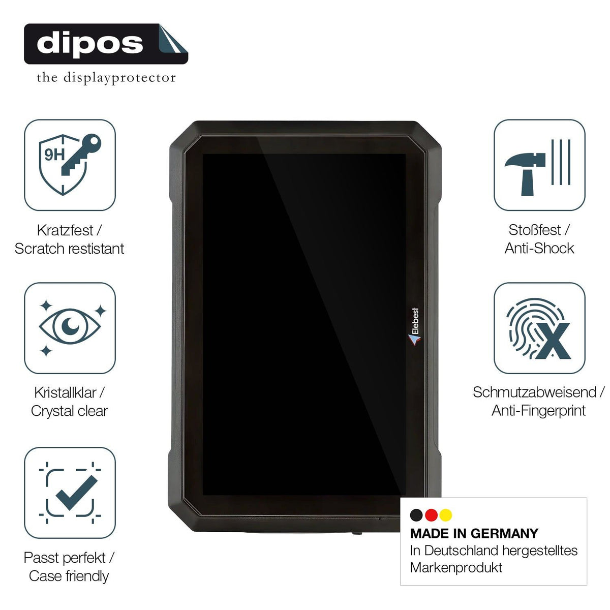2x Screen Protector for Elebest A1207 7 Zoll Flexible Glass 9H dipos