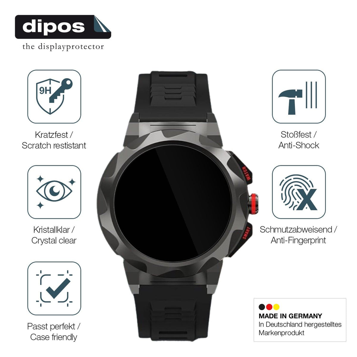 2x Screen Protector for Loyewaier 2 Zoll Smartwatch Flexible Glass 9H dipos