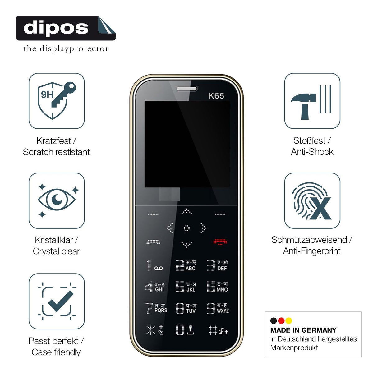 2x Screen Protector for I Kall K65 Card Flexible Glass 9H dipos