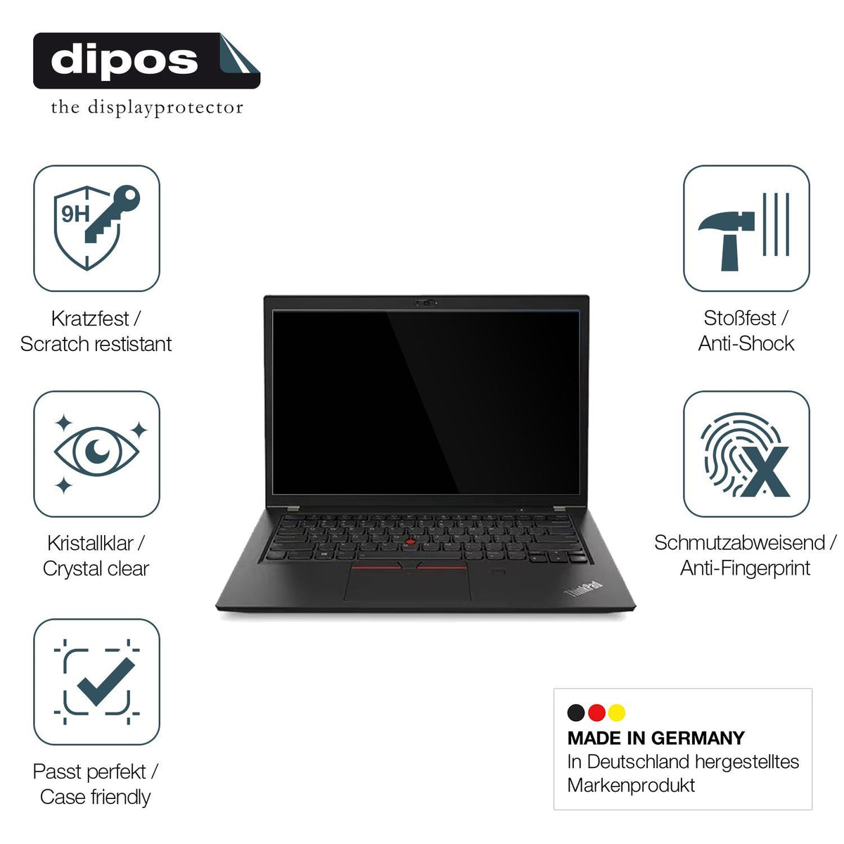 2x Screen Protector for Lenovo ThinkPad T480s Flexible Glass 9H dipos