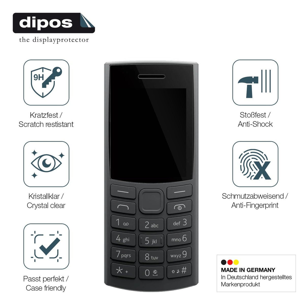 2x Screen Protector for Nokia 105 2G Edition 2025 Flexible Glass 9H dipos