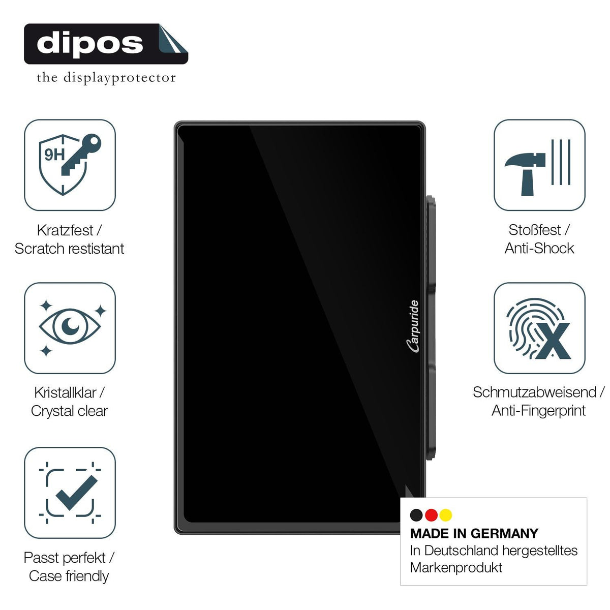 2x Screen Protector for Carpuride W901 Plus 9 Zoll Flexible Glass 9H dipos