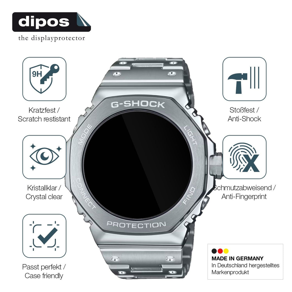 2x Screen Protector for Casio G-Shock GM-B2100D Flexible Glass 9H dipos