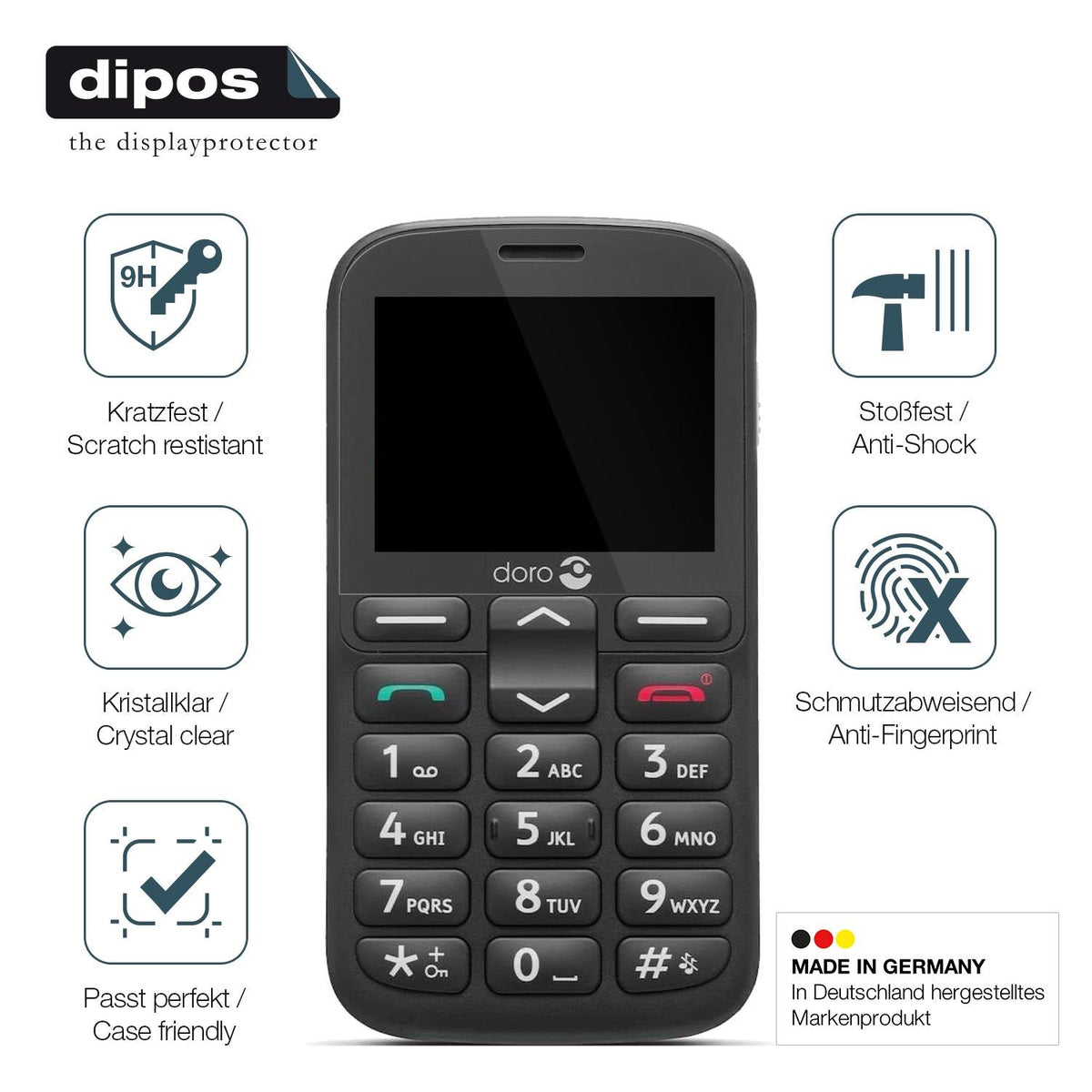 2x Screen Protector for Doro 1380 Flexible Glass 9H dipos