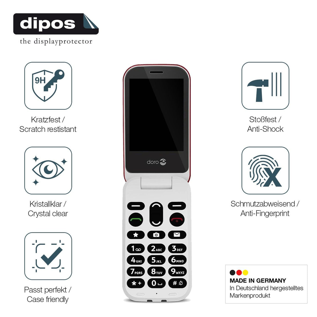 2x Screen Protector for Doro 6040 Flexible Glass 9H dipos
