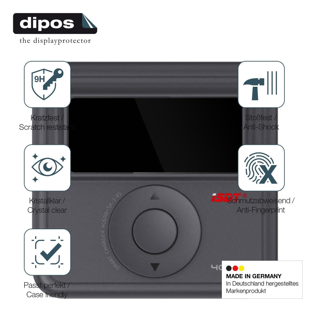2x Screen Protector for ISDT 405AC Flexible Glass 9H dipos