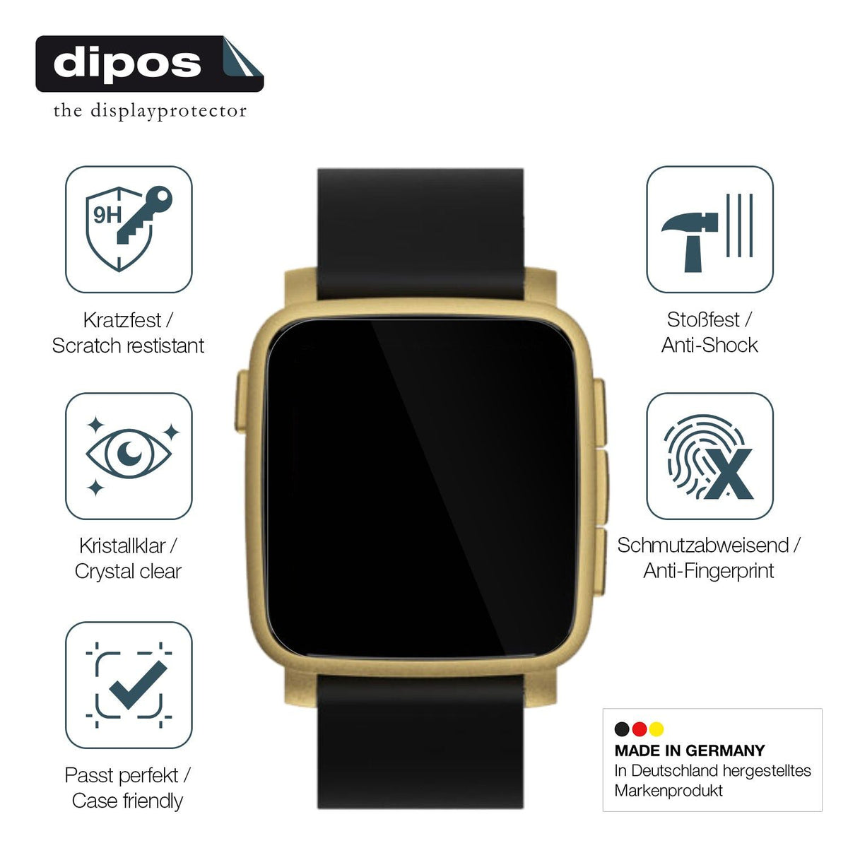 2x Screen Protector for Pebble Time 2 Flexible Glass 9H dipos