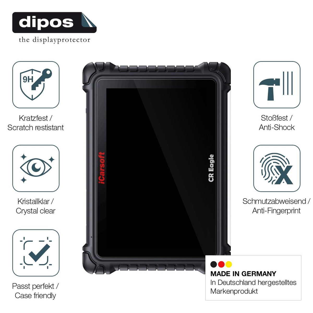 2x Screen Protector for iCarsoft CR Eagle Flexible Glass 9H dipos