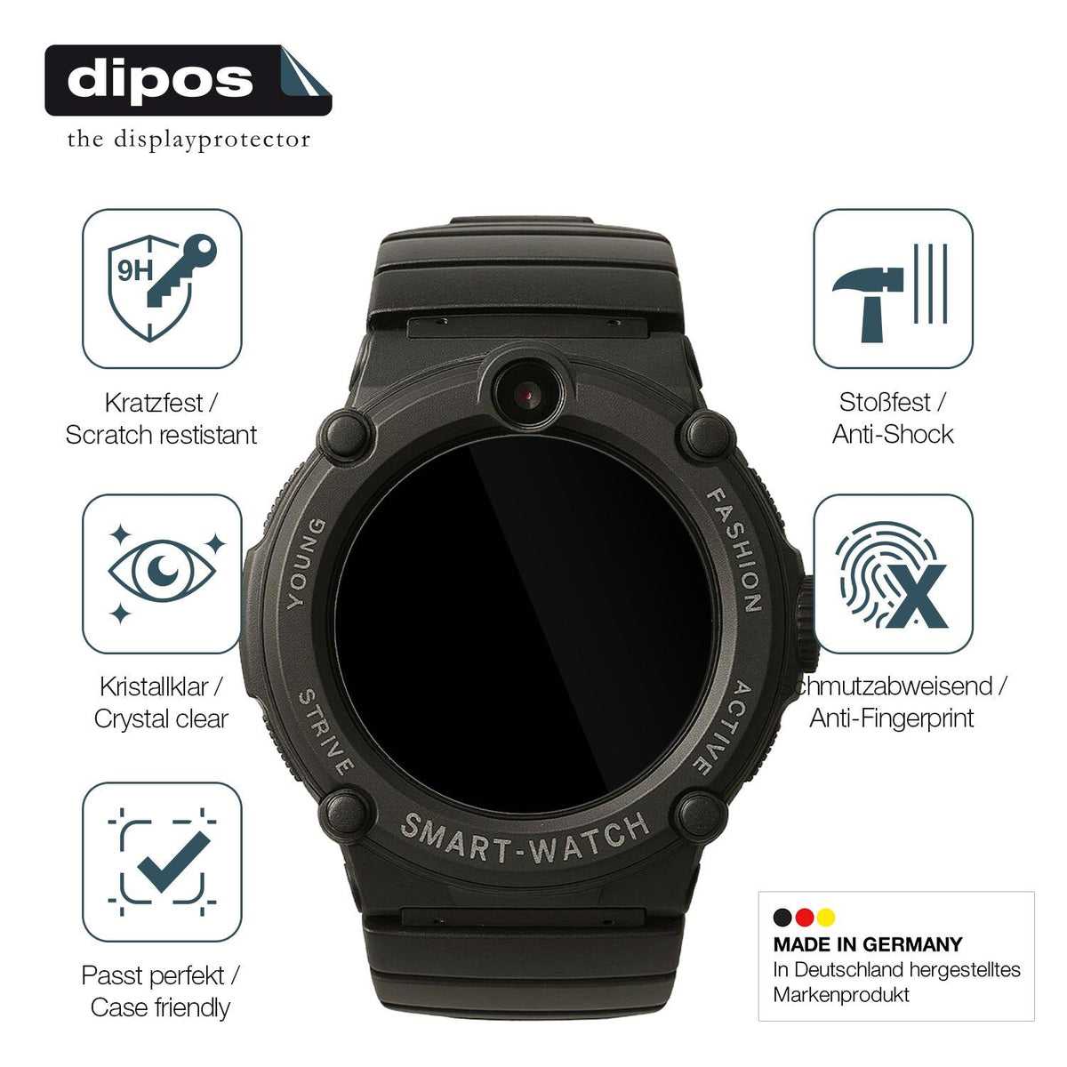 2x Screen Protector for Watchmark GPS Watch Kids Flexible Glass 9H dipos