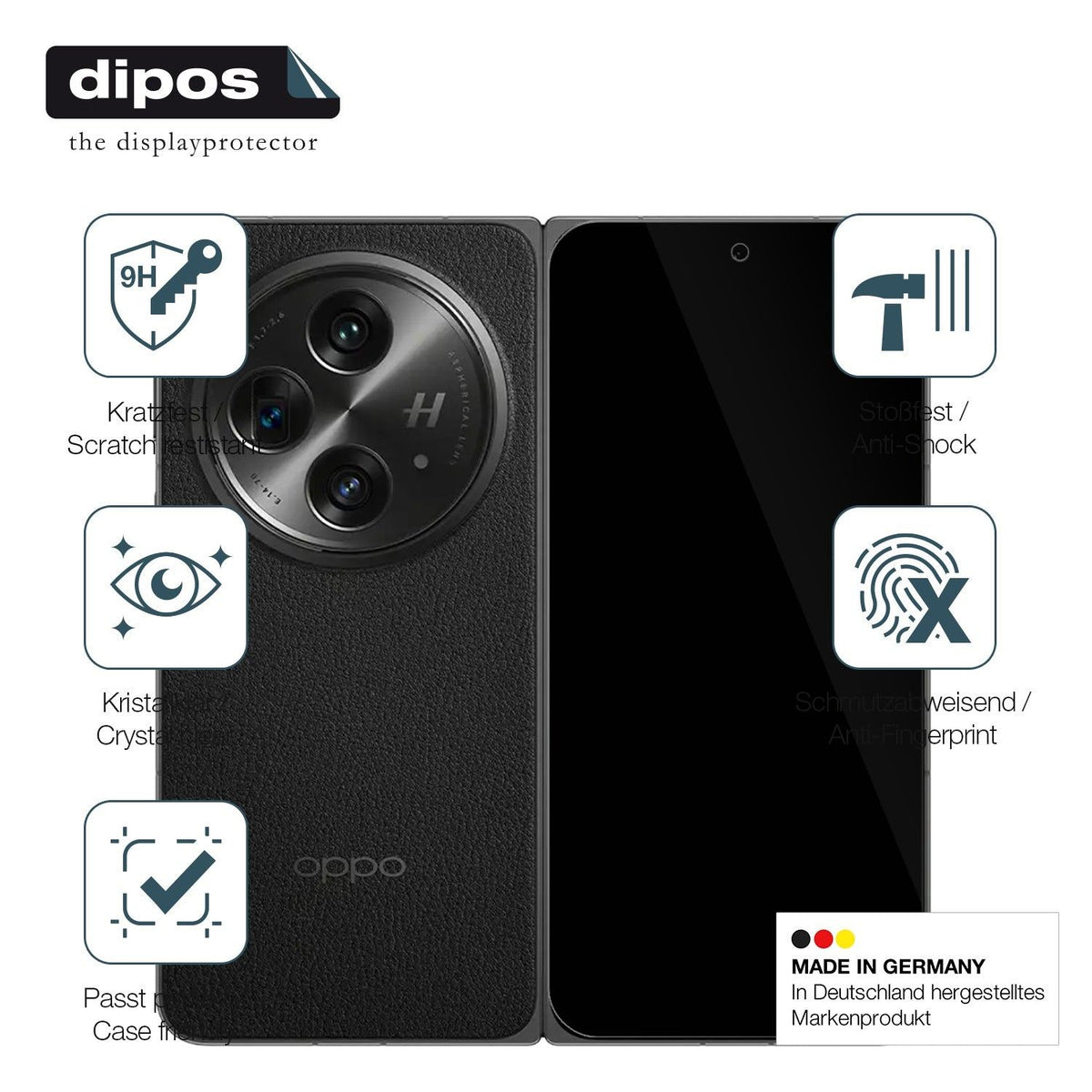 2x Screen Protector for Oppo Find N3 Aussenseite Flexible Glass 9H dipos