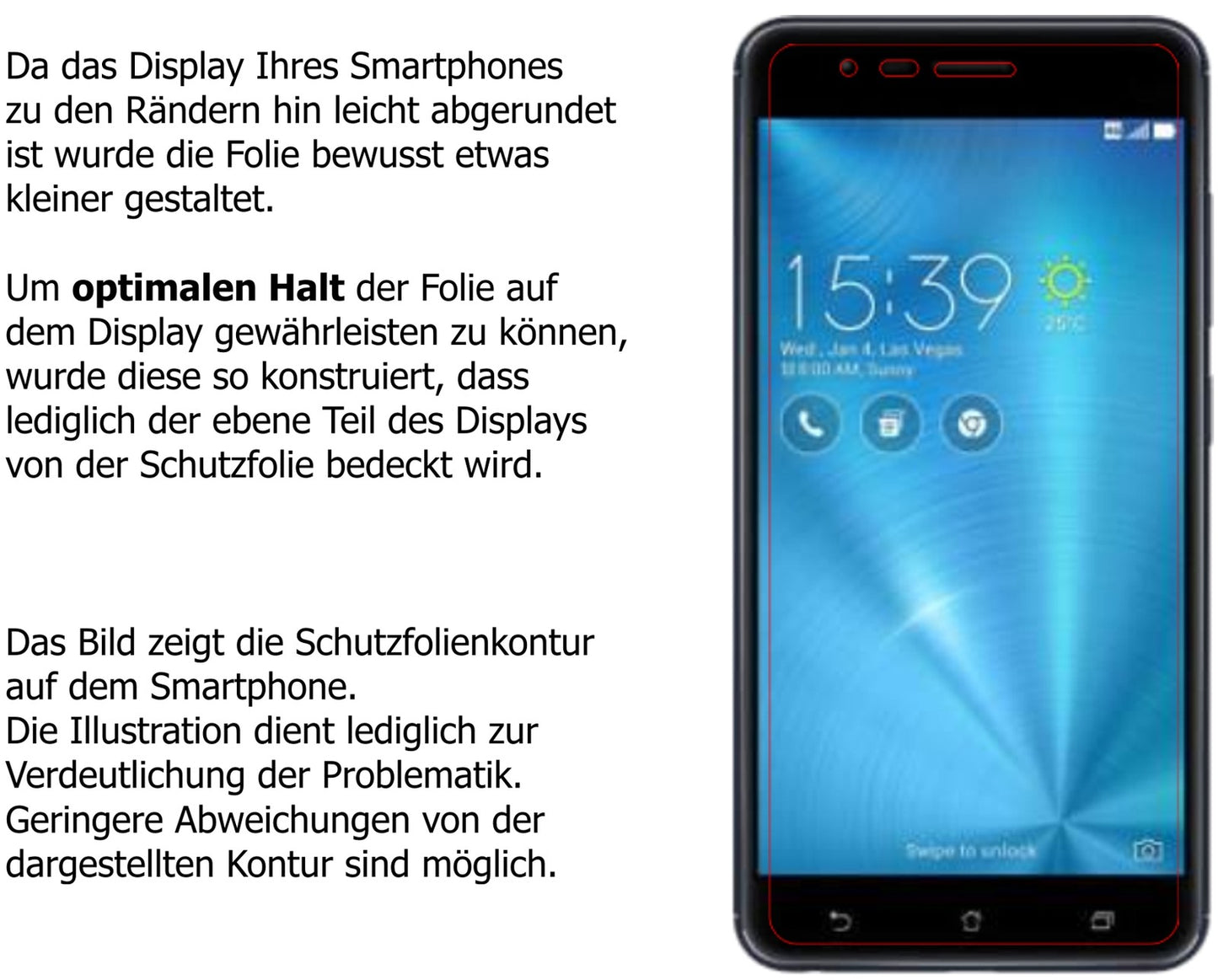 Privatsphäre-Schutz durch Sichtschutz-Folie passend zugeschnitten für Asus ZenFone Zoom S