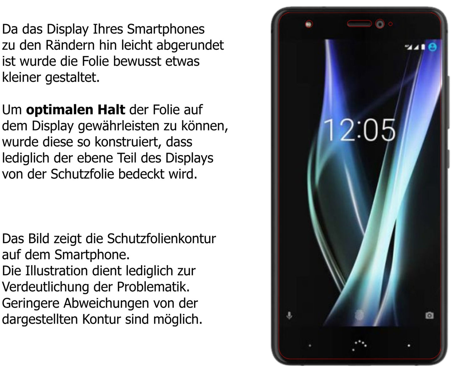 Dünne und klare Folie passend zugeschnitten für BQ Aquaris X