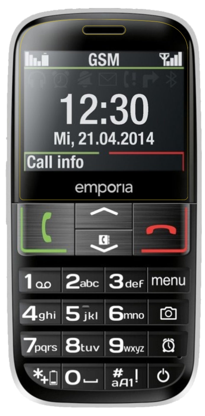 Dünne und klare Folie passend zugeschnitten für Emporia Euphoria V50