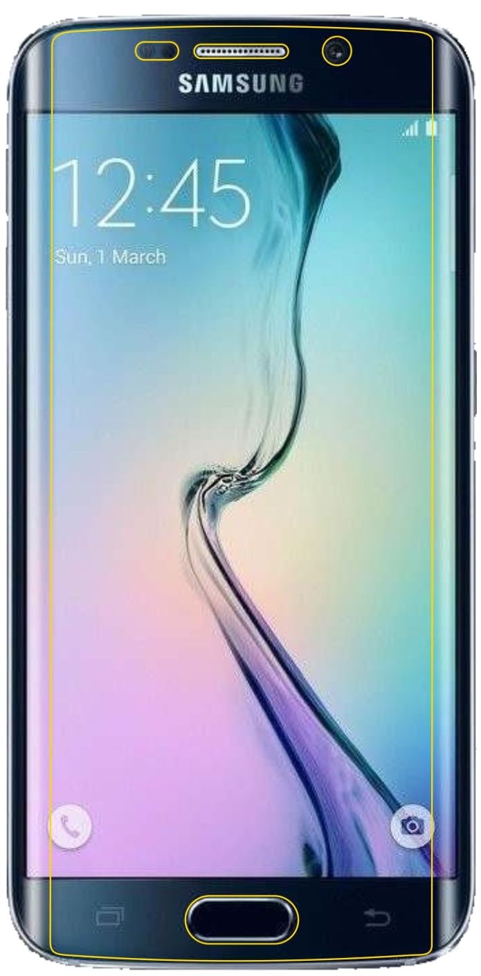 Dünne und klare Folie passend zugeschnitten für Galaxy S6 Edge Samsung