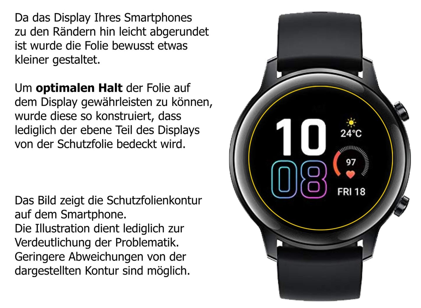 Dünne und klare Folie passend zugeschnitten für Honor Magic Watch 2 42mm