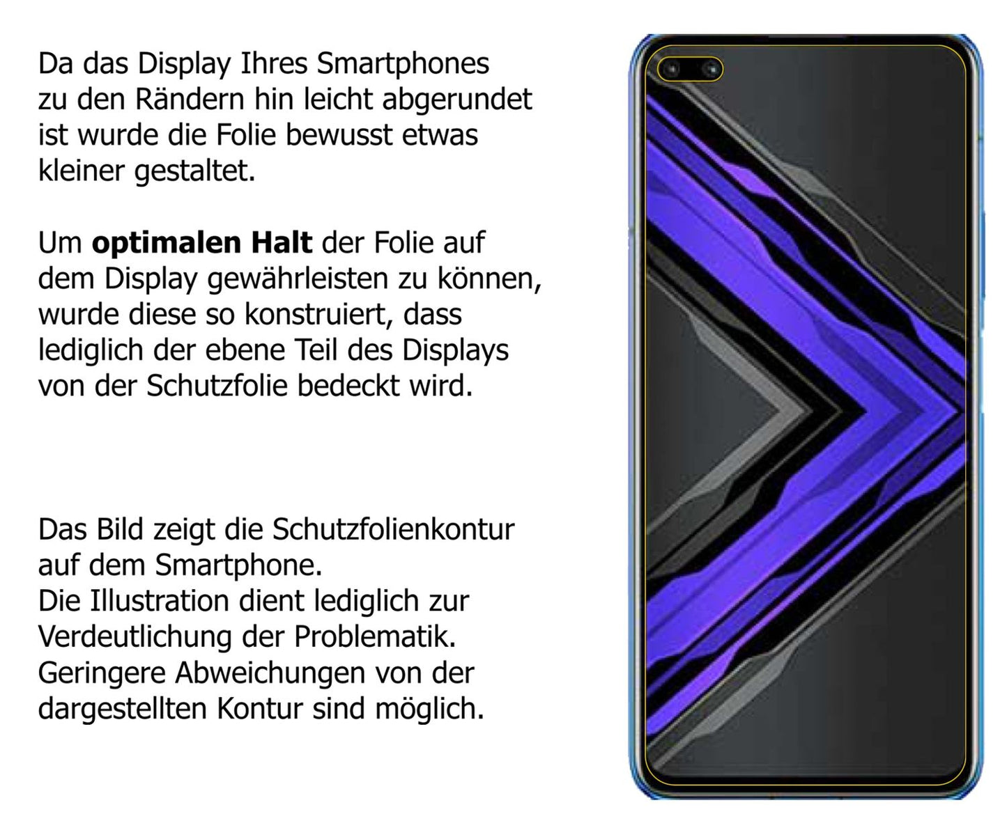 Dünne und klare Folie passend zugeschnitten für Honor Play 4 Pro