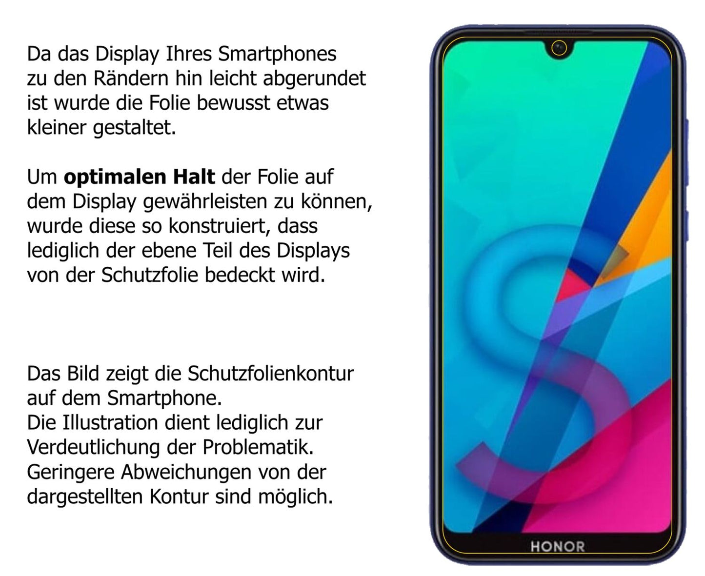 Dünne und klare Folie passend zugeschnitten für Honor Play 8