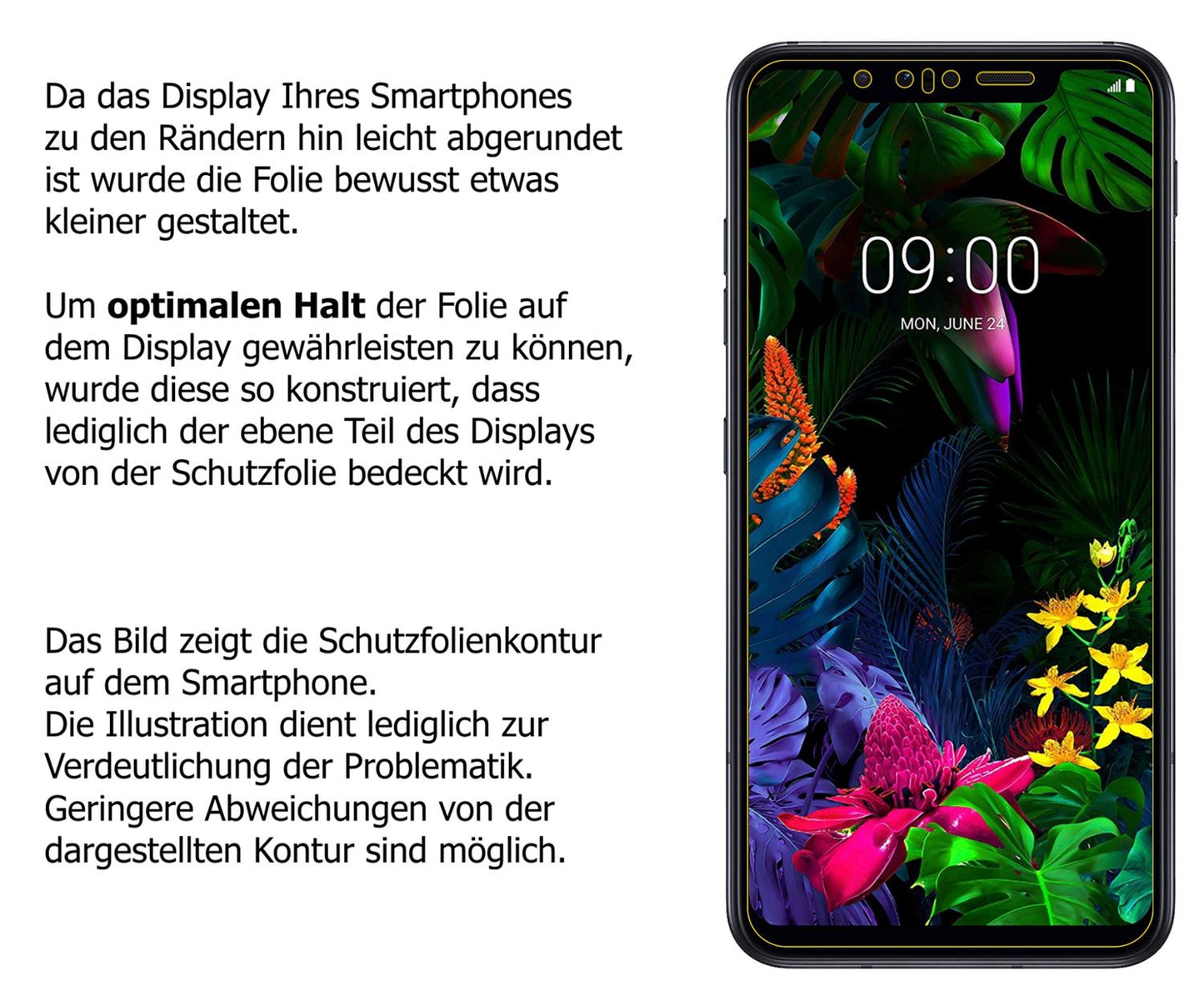Dünne und klare Folie passend zugeschnitten für LG G8s ThinQ