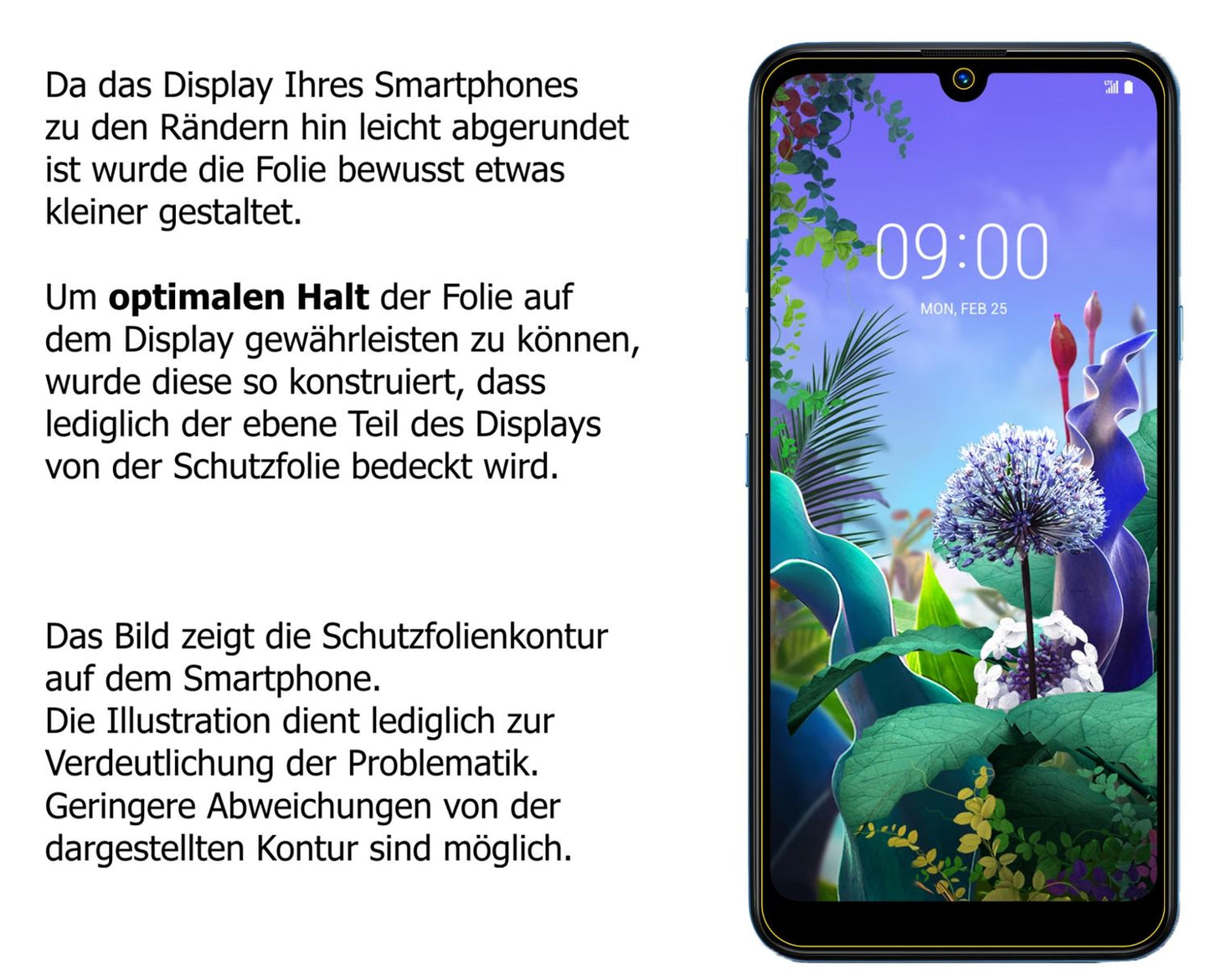 Dünne und klare Folie passend zugeschnitten für LG Q60