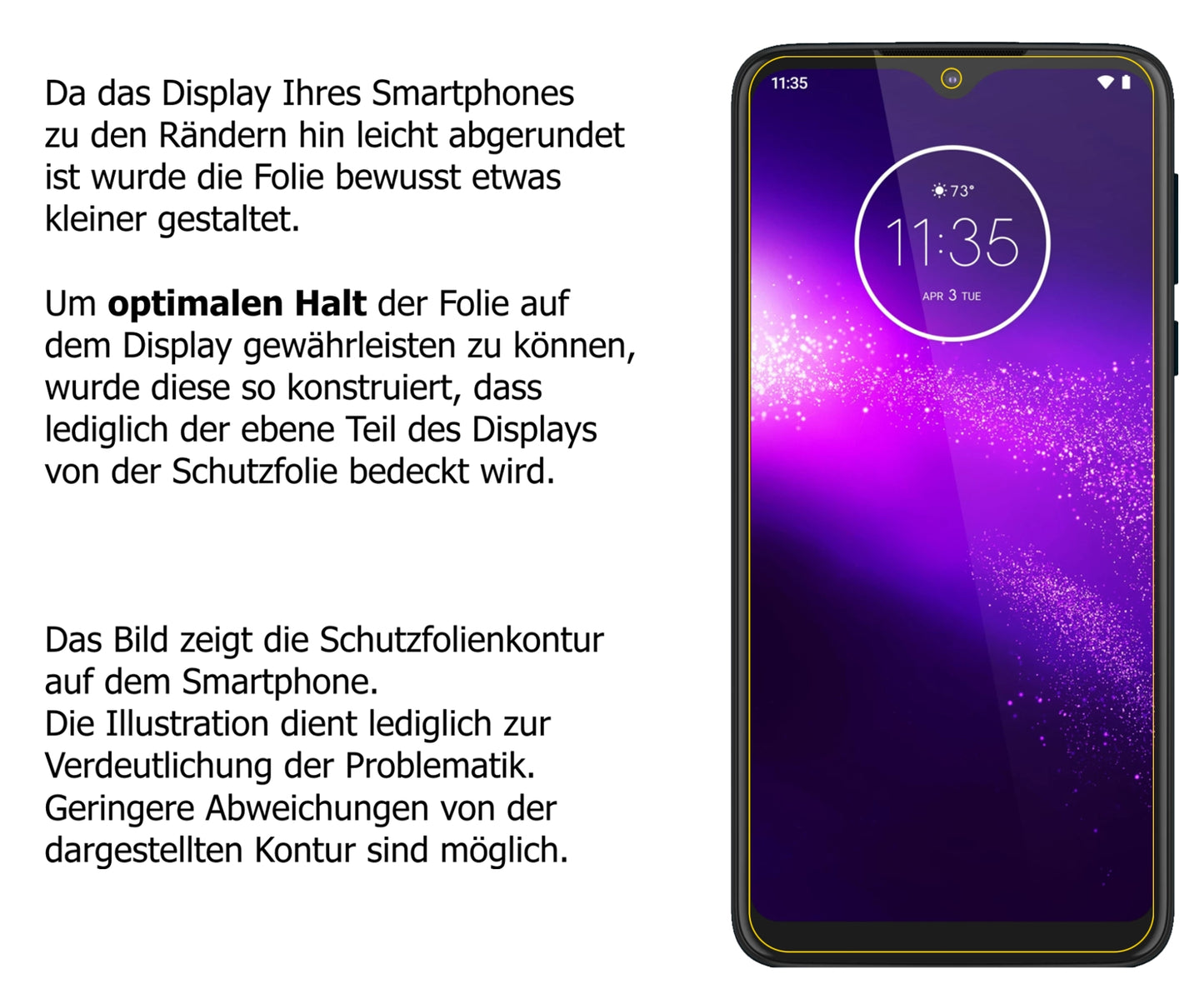 Dünne und klare Folie passend zugeschnitten für Motorola One Macro