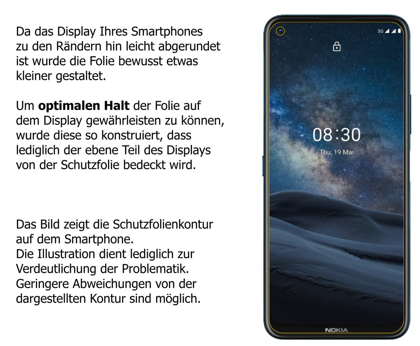 Dünne und klare Folie passend zugeschnitten für Nokia 8.3 5G
