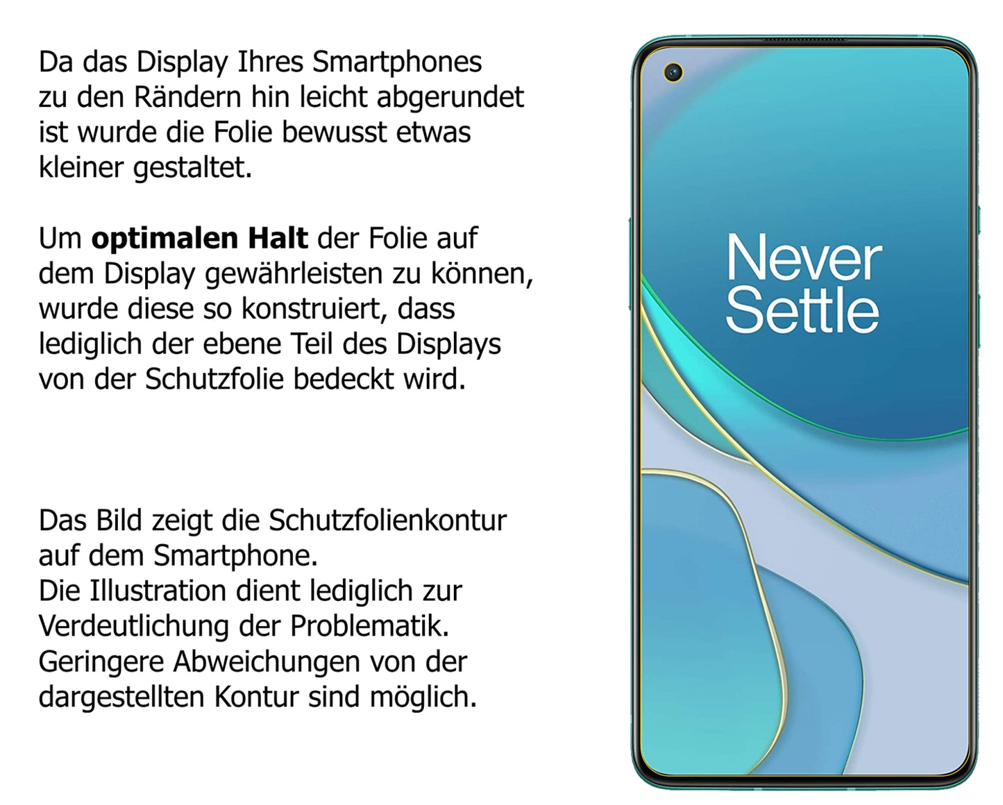 Dünne und klare Folie passend zugeschnitten für OnePlus 8T