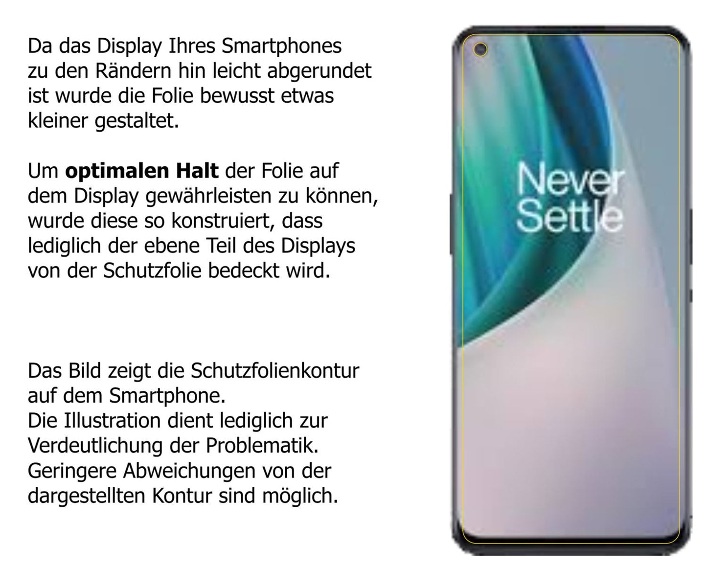 Dünne und klare Folie passend zugeschnitten für OnePlus Nord N10 5G