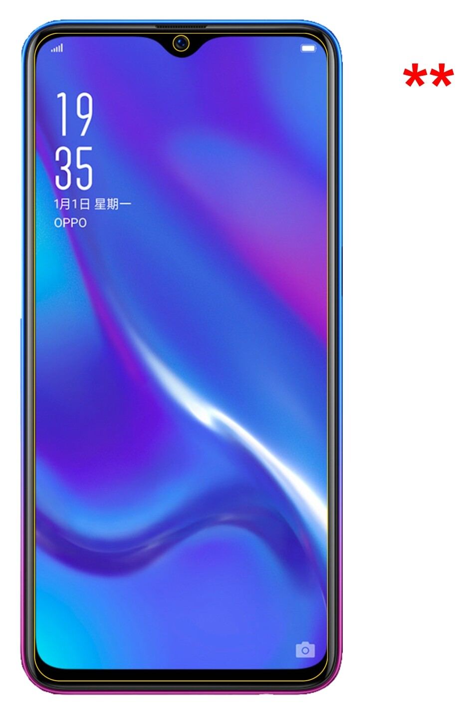 Dünne und klare Folie passend zugeschnitten für Oppo K1