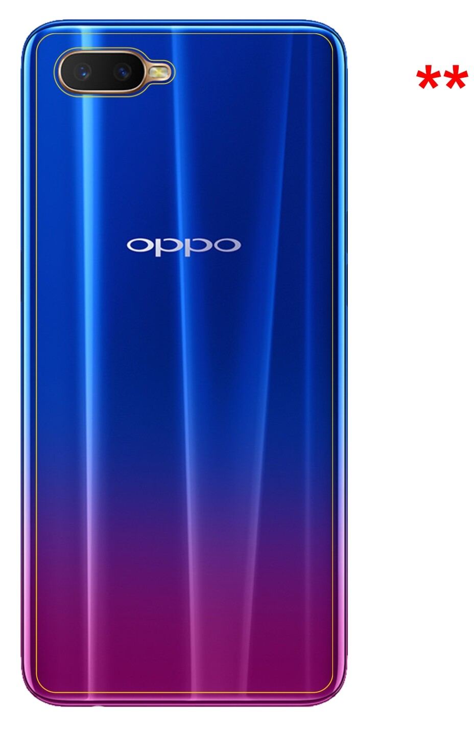 Dünne und klare Folie passend zugeschnitten für Oppo R17 Rückseite