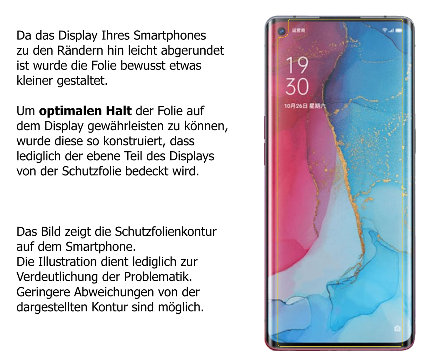 Dünne und klare Folie passend zugeschnitten für Oppo Reno3 Pro 5G