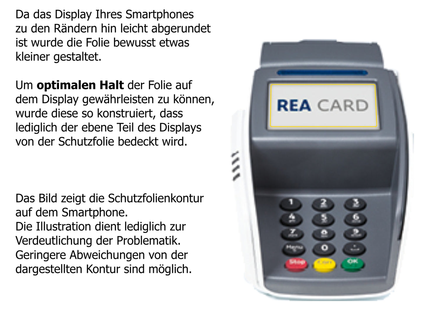Dünne und klare Folie passend zugeschnitten für REA CARD T7 pro