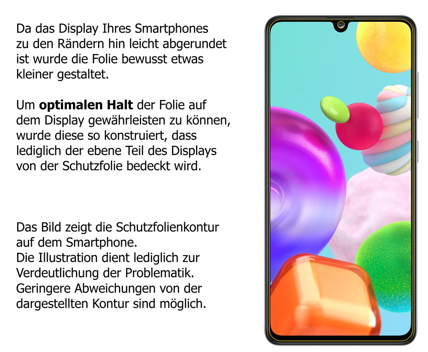 Dünne und klare Folie passend zugeschnitten für Samsung Galaxy A41
