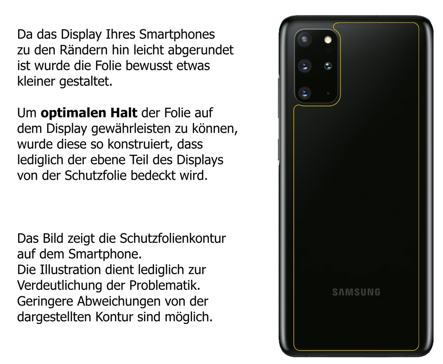 Dünne und klare Folie passend zugeschnitten für Samsung Galaxy S20 Plus Rückseite