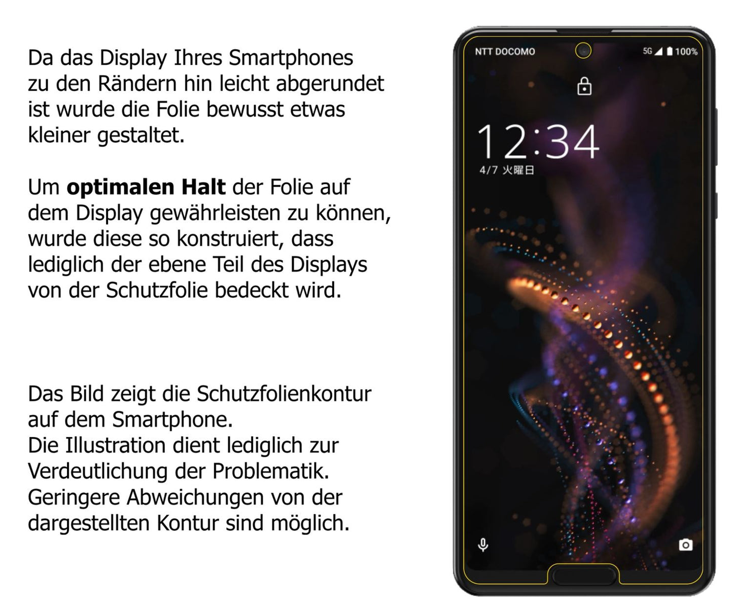 Dünne und klare Folie passend zugeschnitten für Sharp Aquos R5G