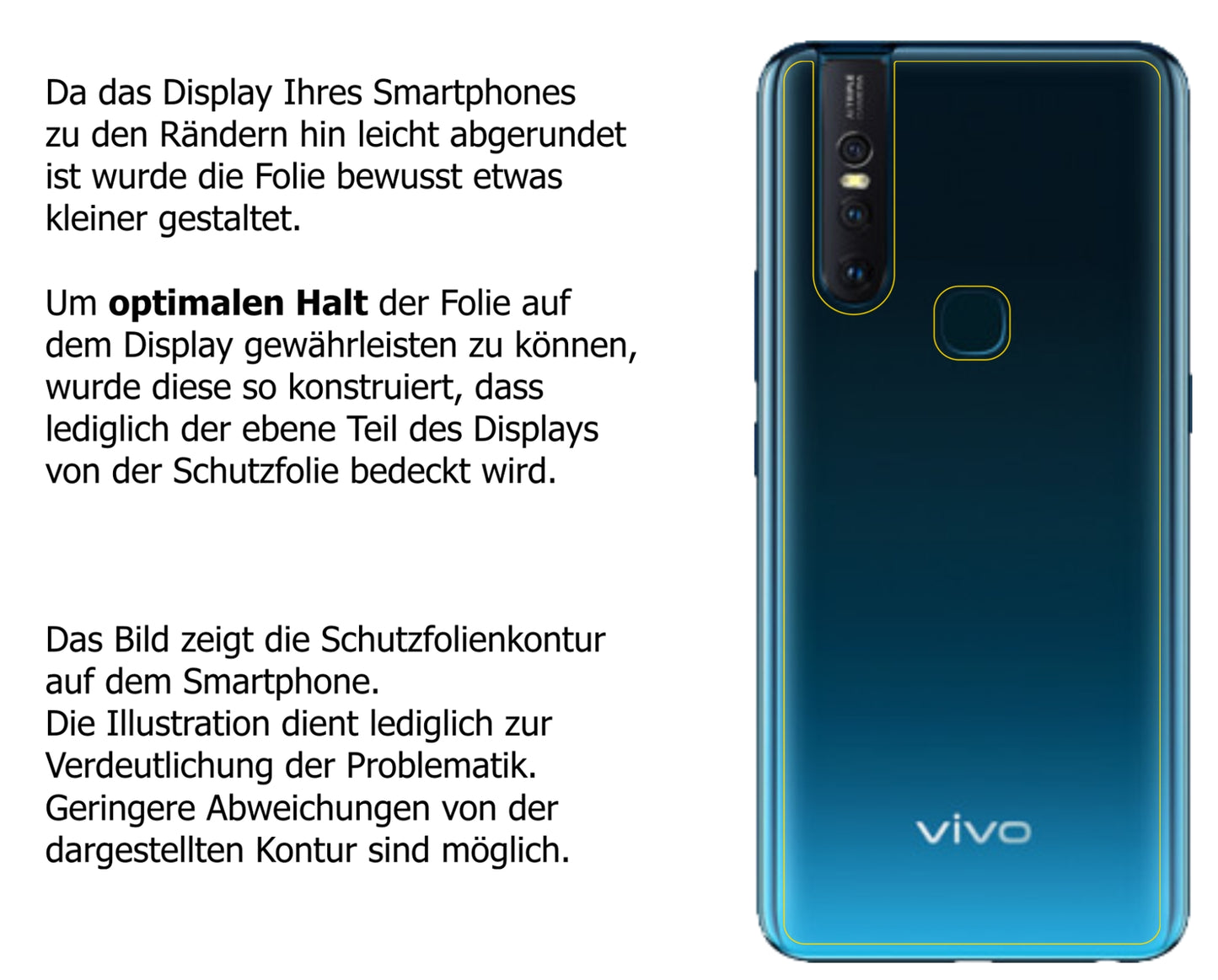 Dünne und klare Folie passend zugeschnitten für Vivo V15 Pro Rückseite