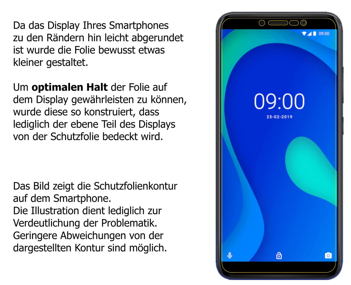Dünne und klare Folie passend zugeschnitten für Wiko Y80