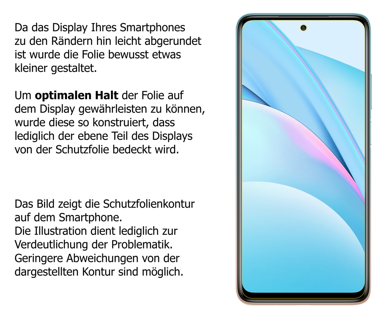 Dünne und klare Folie passend zugeschnitten für Xiaomi Mi 10T Lite