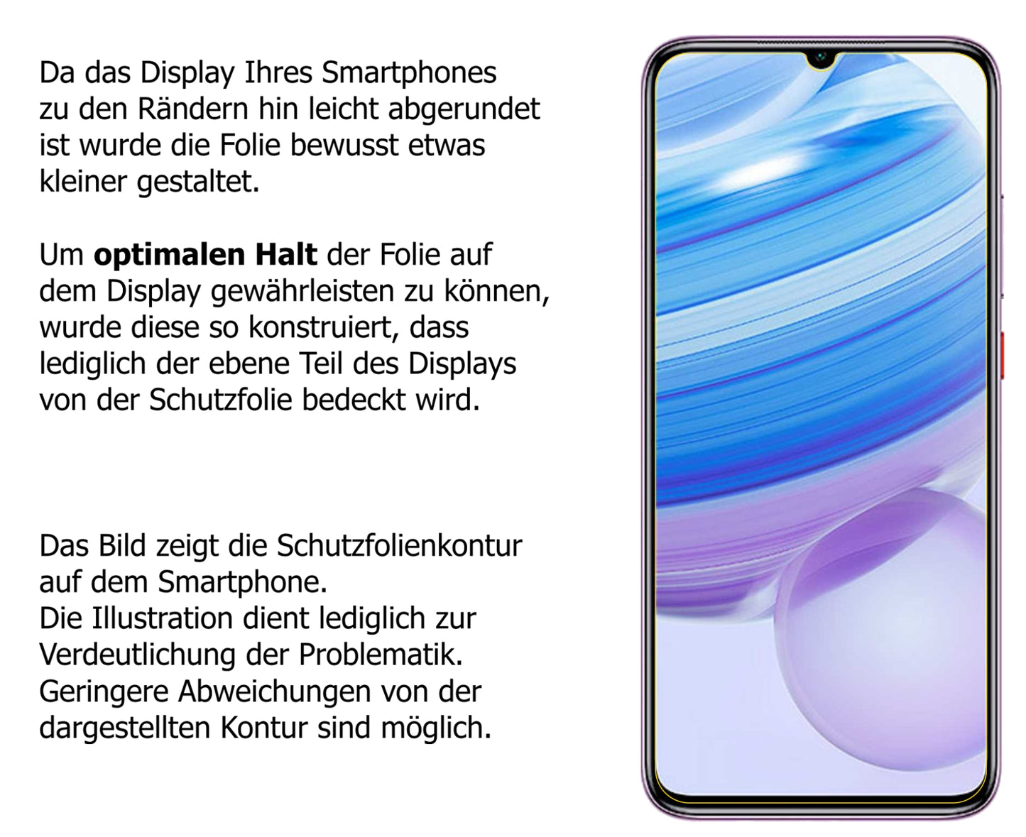 Dünne und klare Folie passend zugeschnitten für Xiaomi Redmi 10X Pro