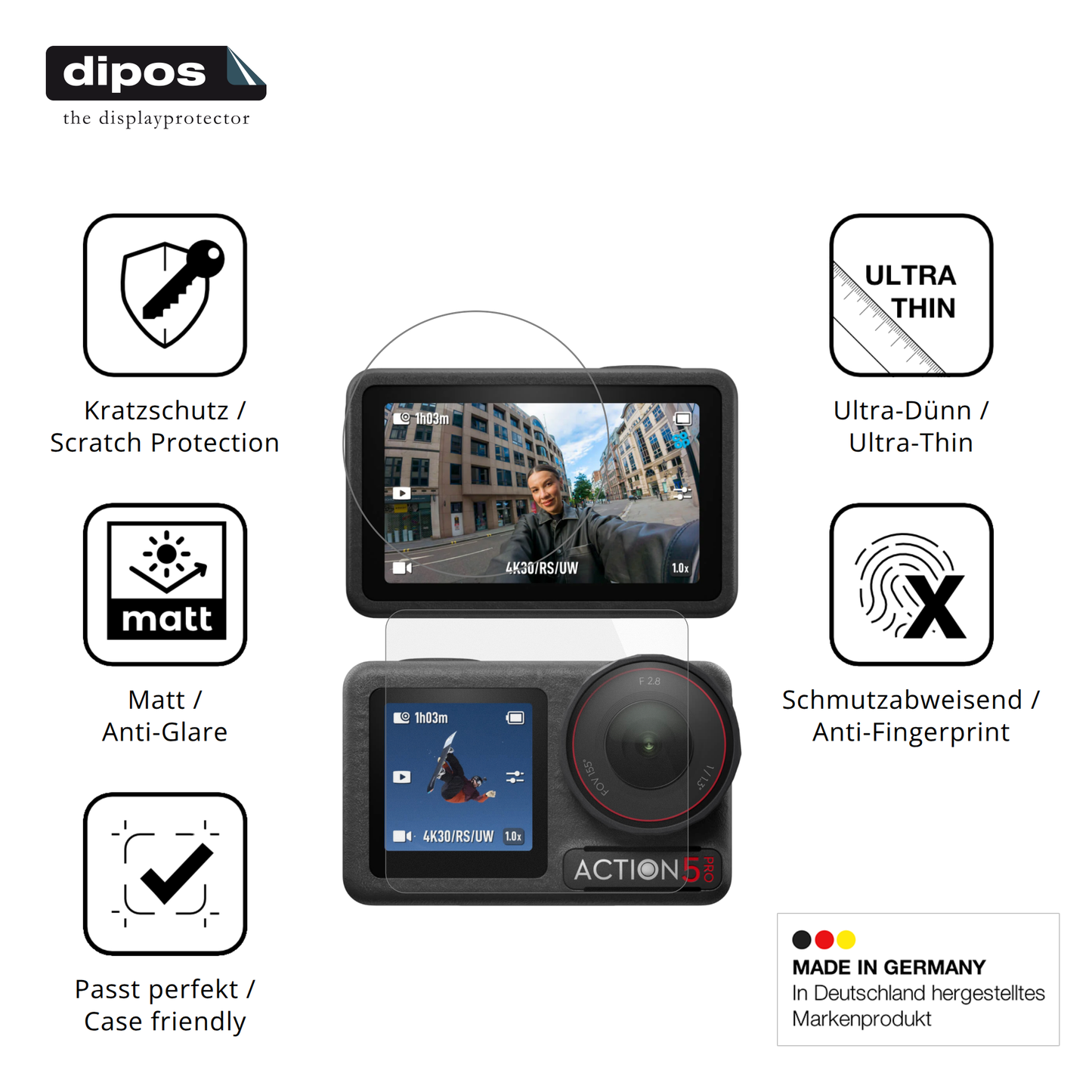 Displayschutz hergestellt in Deutschland, höchste Qualität made in Germany