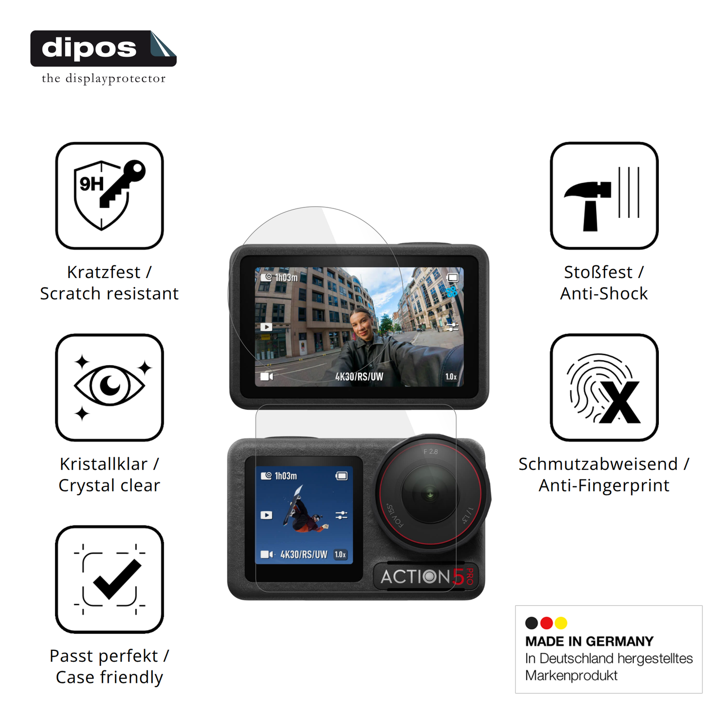 Displayschutz hergestellt in Deutschland, höchste Qualität made in Germany