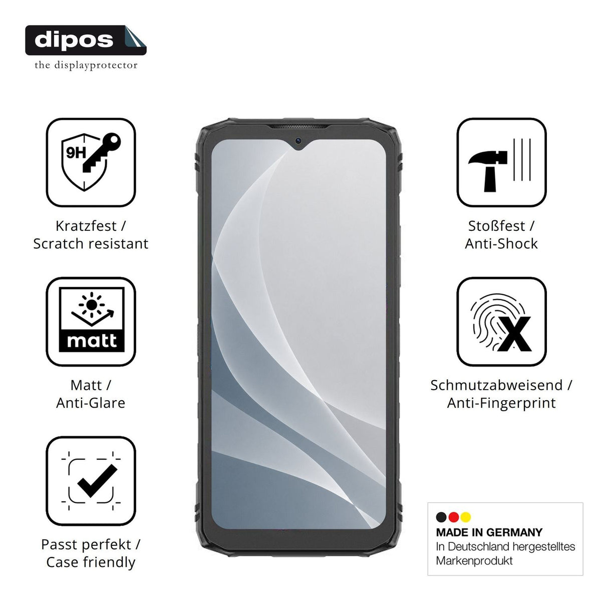 2x Screen Protector for Doogee Blade 10 Pro Energy matte Flexible Glass 9H dipos