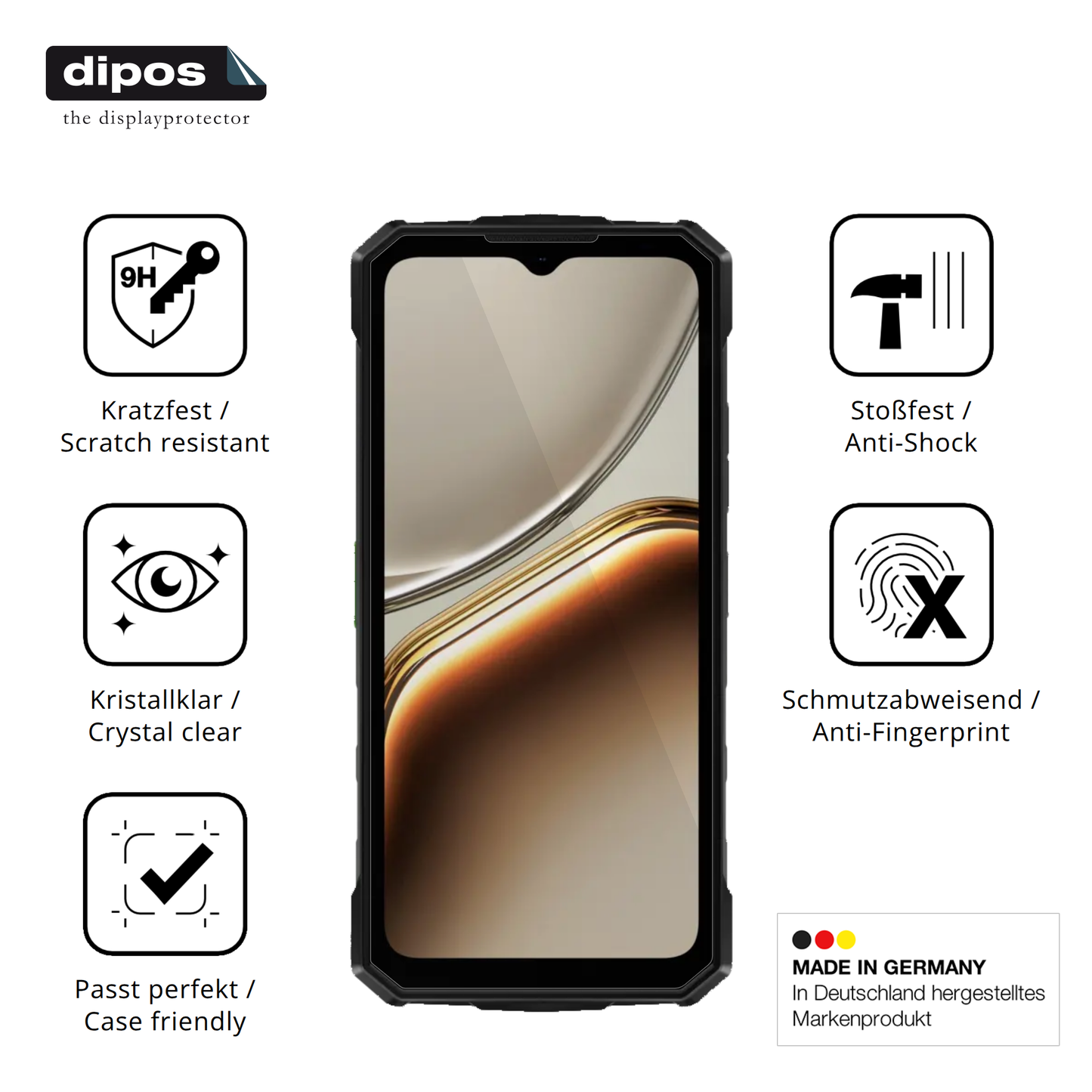 Displayschutz hergestellt in Deutschland, höchste Qualität made in Germany