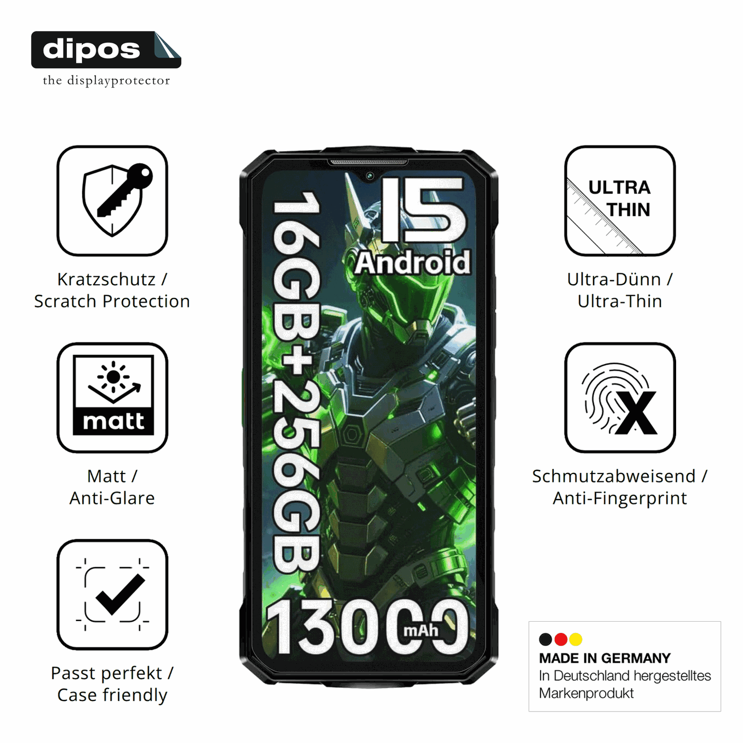 4x Screen Protector for Doogee Fire7 Outdoor Protection Anti Glare dipos