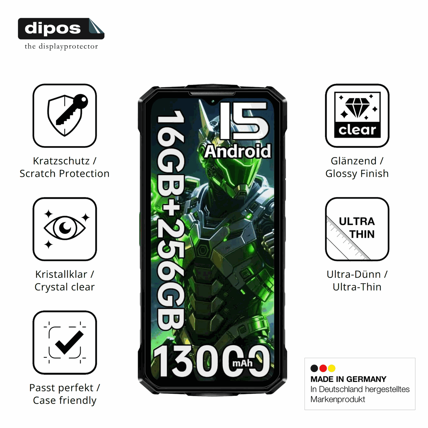 4x Screen Protector for Doogee Fire7 Outdoor Protection Crystal Clear dipos