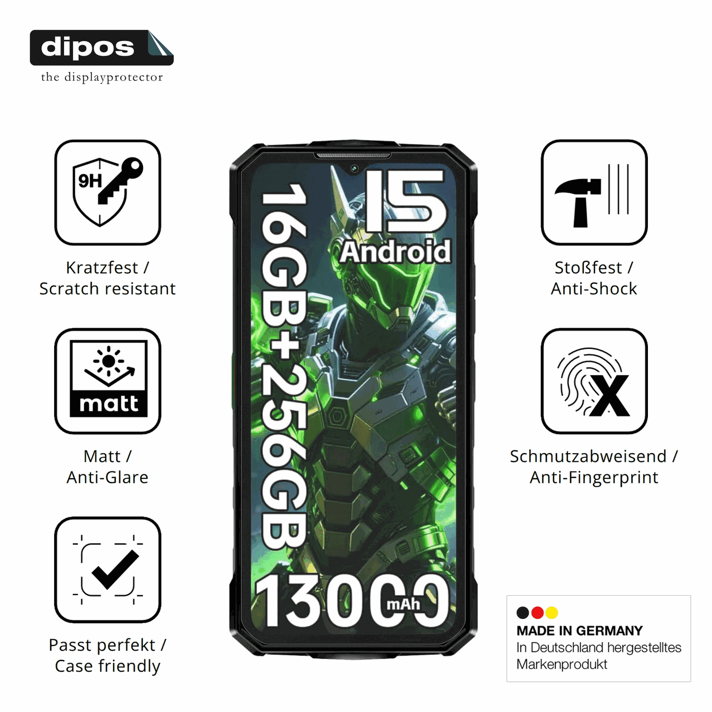 2x Screen Protector for Doogee Fire7 Outdoor matte Flexible Glass 9H dipos