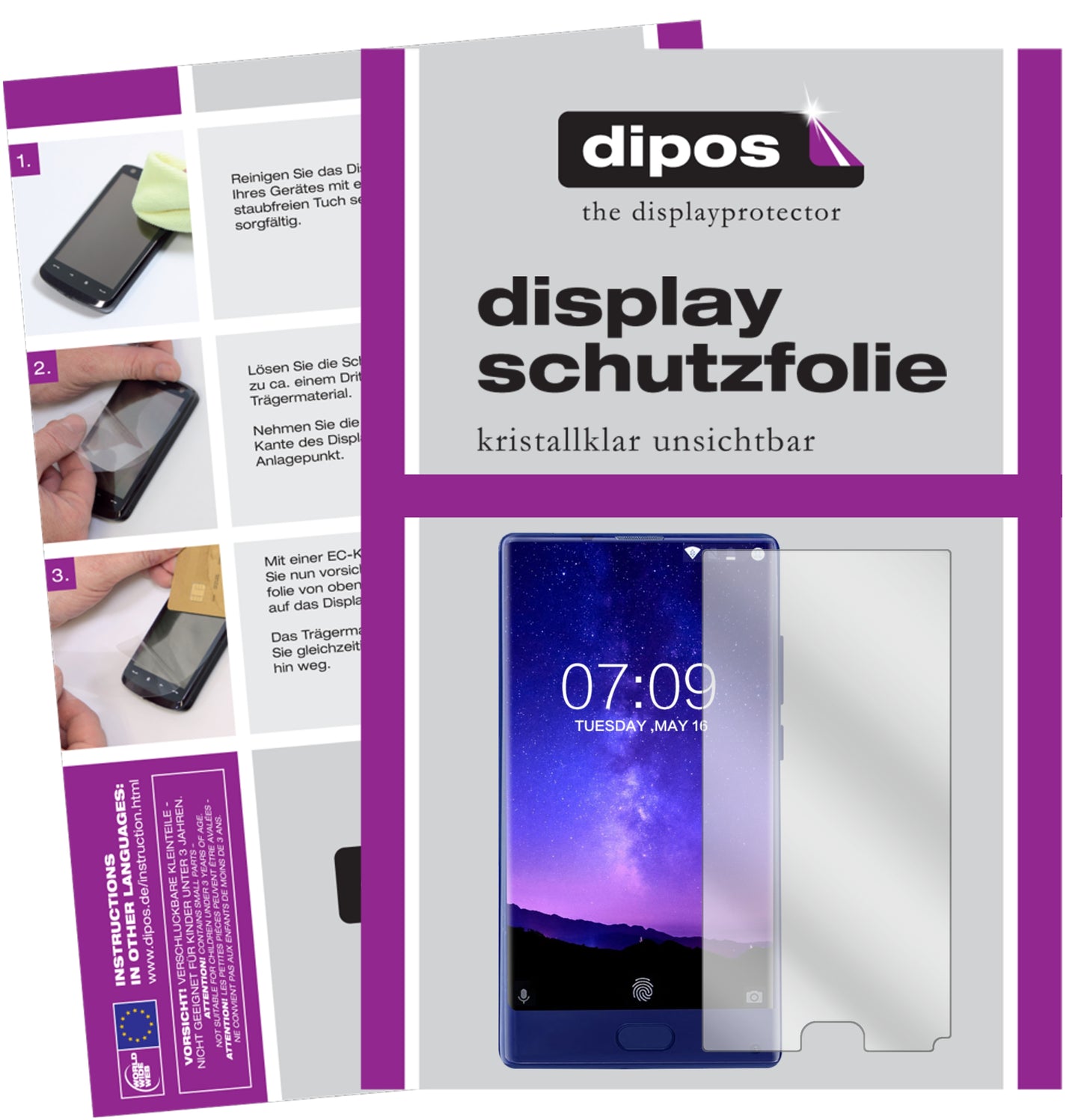 Kristallklare, dünne Schutzfolie: Kratzfest & passgenau für Doogee-Mix (5,5 Zoll)