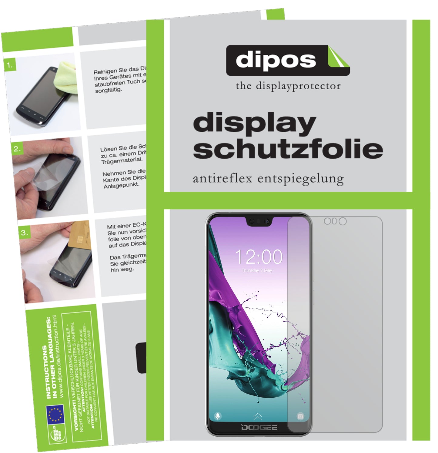 Mattes Panzerglas: Entspiegelte, dünne Folie, Fingerabdruckresistenz und Bildschirmschutz für Doogee-N10