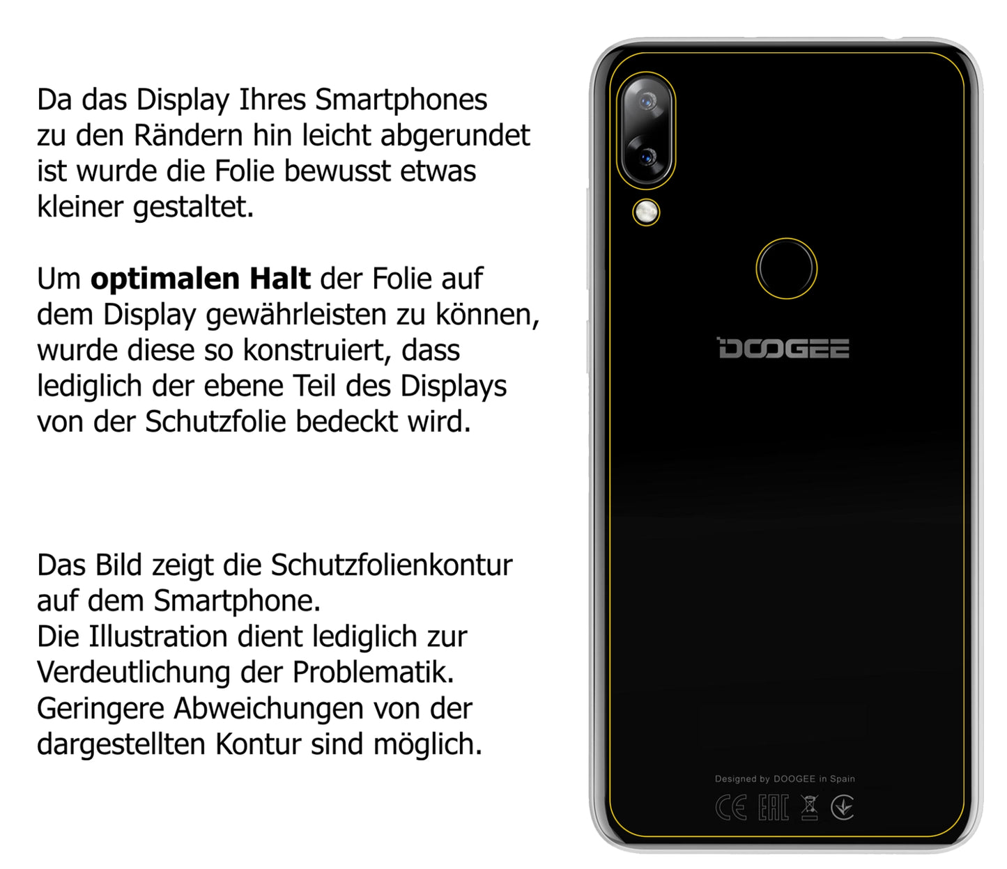 2x Schutzfolie klar für Doogee N10 Rückseite Display-Schutzfolie